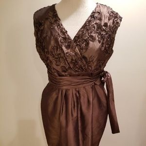 Kasper Brown Bronze Cocktail Dress